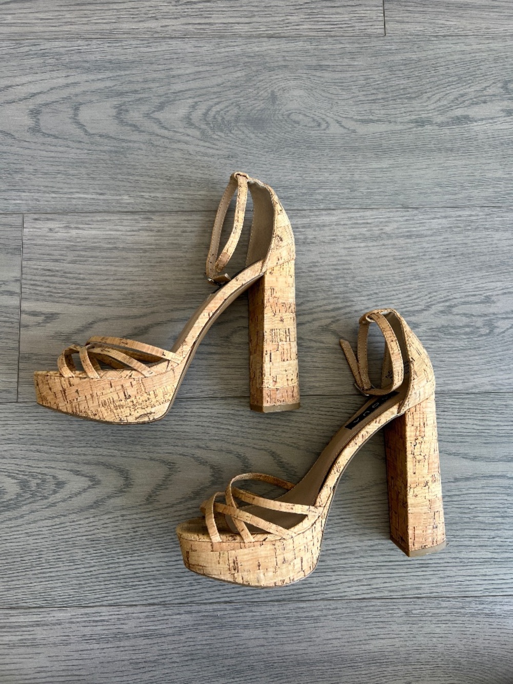 Aqua natural cork High Heel Platform Sandal